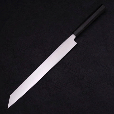 Yanagi Kiritsuke Blue Steel #2 Kasumi Mango de Ébano con Cuerno de Búfalo 300mm