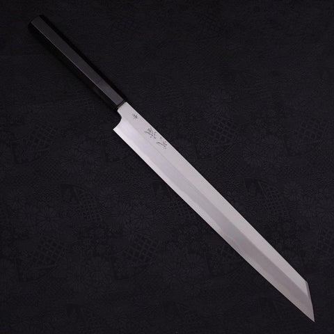 Yanagi Kiritsuke Blue Steel #2 Kasumi Mango de Ébano con Cuerno de Búfalo 300mm