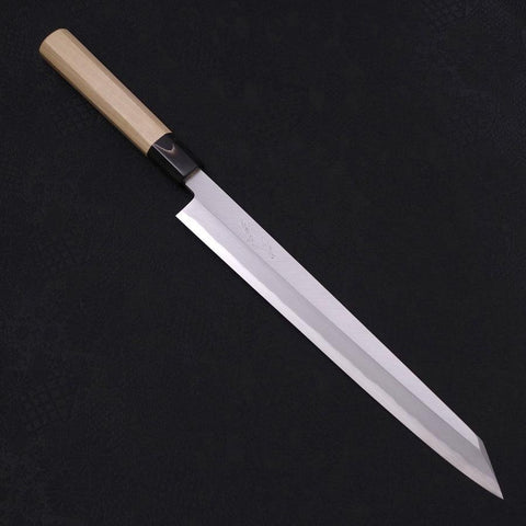 Yanagi Kiritsuke Blue Steel #2 Kasumi Magnolia Buffalo Handle 270mm-[Musashi]-[Japanese-Kitchen-Knives]
