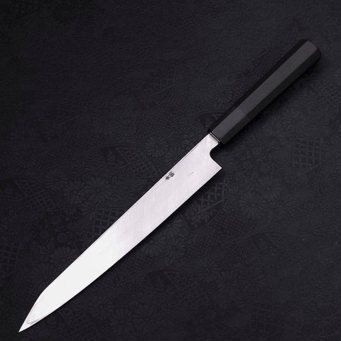 Yanagi Kiritsuke Blue Steel #2 Kurouchi Mango de Ébano con Cuerno de Búfalo 240mm