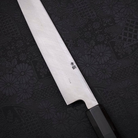 Yanagi Kiritsuke Blue Steel #2 Kurouchi Mango de Ébano con Cuerno de Búfalo 240mm
