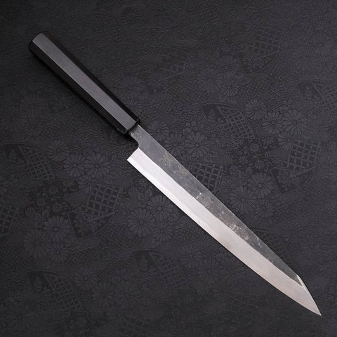 Yanagi Kiritsuke Blue Steel #2 Kurouchi Mango de Ébano con Cuerno de Búfalo 240mm