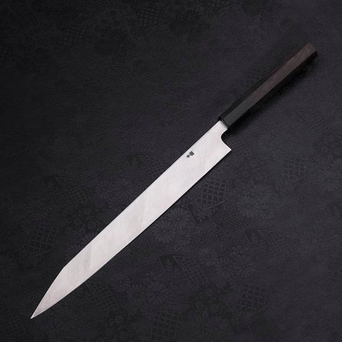 Yanagi Kiritsuke Blue Steel #2 Kurouchi Mango de Ébano con Cuerno de Búfalo 300mm