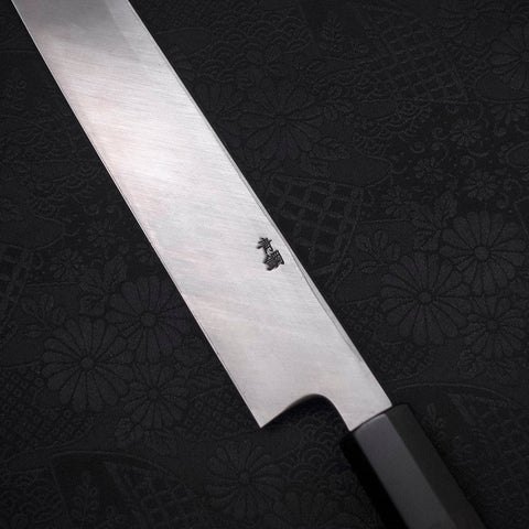 Yanagi Kiritsuke Blue Steel #2 Kurouchi Mango de Ébano con Cuerno de Búfalo 300mm