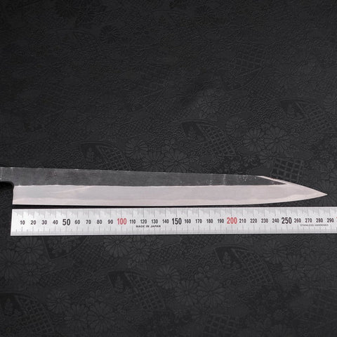 Yanagi Kiritsuke Blue Steel #2 Kurouchi Mango de Ébano con Cuerno de Búfalo 300mm