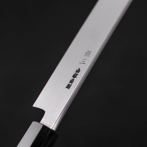 Yanagi Kiritsuke Silver Steel #3 Damascus Mirror Buffalo Walnut Handle 300mm-[Musashi]-[Japanese-Kitchen-Knives]