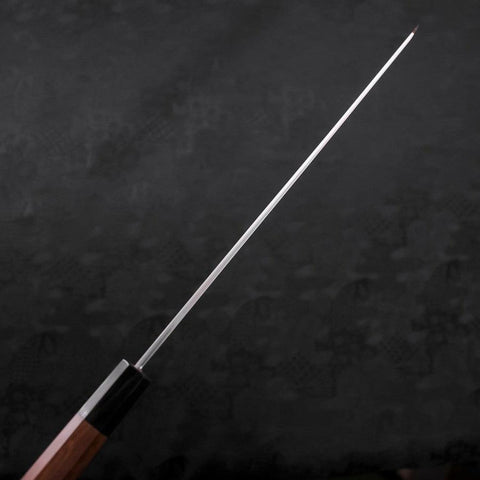 Yanagi Kiritsuke Silver Steel #3 Damascus Mirror Buffalo Walnut Handle 300mm-[Musashi]-[Japanese-Kitchen-Knives]