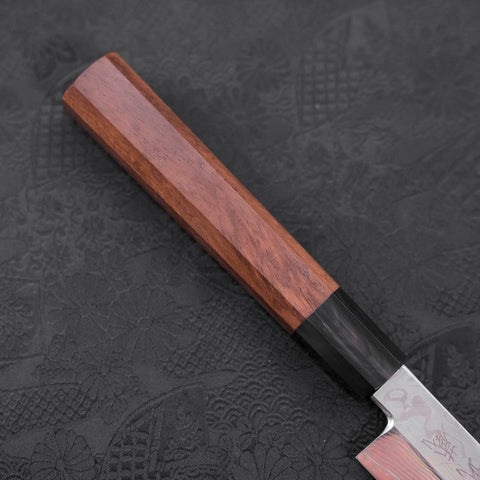 Yanagi Kiritsuke Silver Steel #3 Damascus Mirror Buffalo Walnut Handle 300mm-[Musashi]-[Japanese-Kitchen-Knives]