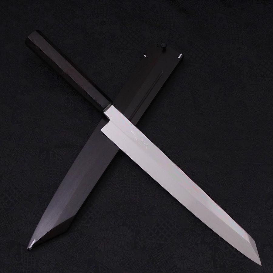 Yanagi Kiritsuke Silver Steel #3 Honyaki Mirror Buffalo Ebony Handle 270mm (10.6”)