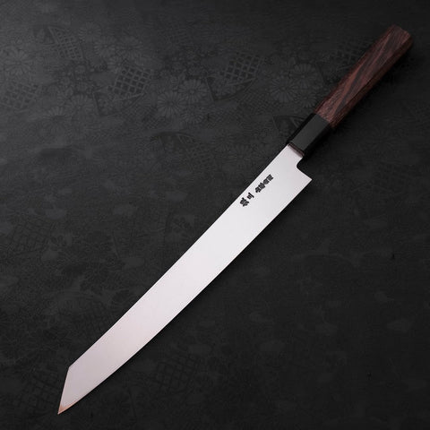 Yanagi Kiritsuke Silver Steel #3 Honyaki Mirror Buffalo Wenge Handle 270mm-[Musashi]-[Japanese-Kitchen-Knives]