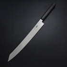 Yanagi Kiritsuke Silver Steel #3 Kasumi Buffalo Ebony Handle 300mm (11.8”)-[Musashi]-[Japanese-Kitchen-Knives]
