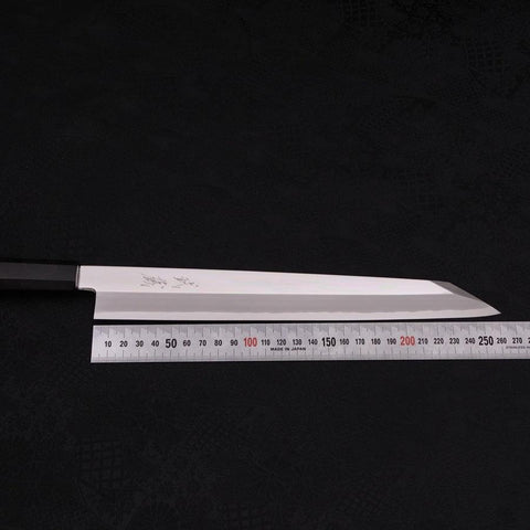 Yanagi Kiritsuke Silver Steel #3 Mirror Buffalo Ebony Handle 270mm-[Musashi]-[Japanese-Kitchen-Knives]