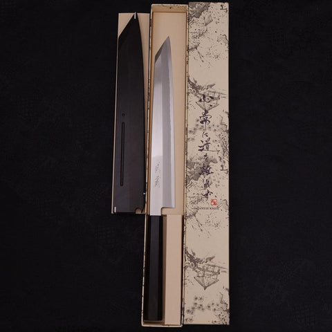 Yanagi Kiritsuke Silver Steel #3 Mirror Buffalo Ebony Handle 270mm-[Musashi]-[Japanese-Kitchen-Knives]