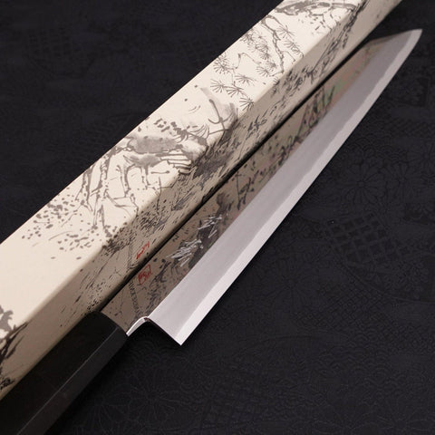 Yanagi Kiritsuke Silver Steel #3 Mirror Buffalo Ebony Handle 270mm-[Musashi]-[Japanese-Kitchen-Knives]