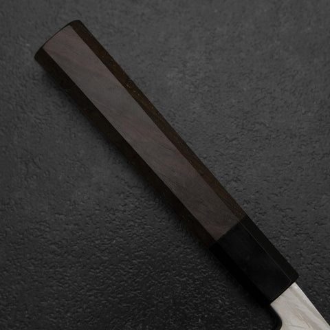 Yanagi Kiritsuke Silver Steel #3 Suminagashi Buffalo Walnut Handle 270mm (10.6”)-[Musashi]-[Japanese-Kitchen-Knives]