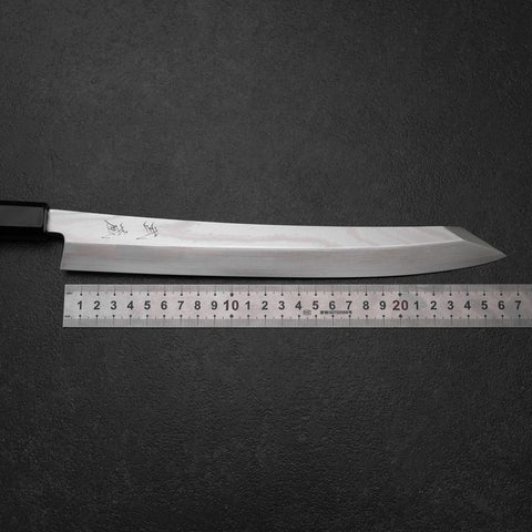 Yanagi Kiritsuke Silver Steel #3 Suminagashi Buffalo Walnut Handle 270mm (10.6”)-[Musashi]-[Japanese-Kitchen-Knives]