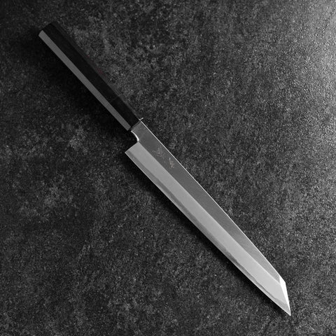 Yanagi Kiritsuke White Steel #2 Kasumi Buffalo Ebony Handle 240mm-[Musashi]-[Japanese-Kitchen-Knives]