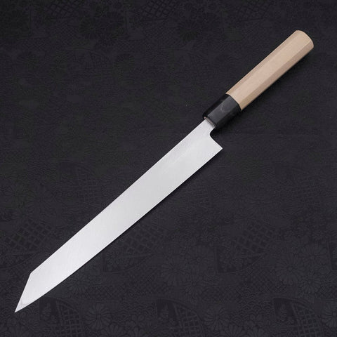 Yanagi Kiritsuke White Steel #2 Kasumi Buffalo Magnolia Handle 240mm-[Musashi]-[Japanese-Kitchen-Knives]
