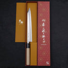 Yanagi Kiritsuke White Steel #2 Kasumi Buffalo Magnolia Handle 240mm-[Musashi]-[Japanese-Kitchen-Knives]