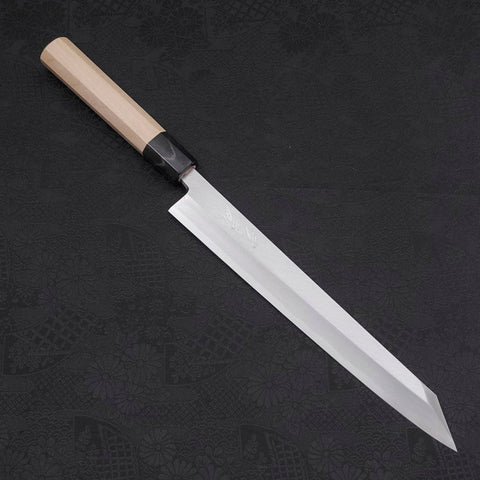 Yanagi Kiritsuke White Steel #2 Kasumi Buffalo Magnolia Handle 240mm-[Musashi]-[Japanese-Kitchen-Knives]