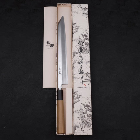 Yanagi-Kiritsuke White Steel #2 Kasumi Buffalo Magnolia Handle 270mm-[Musashi]-[Japanese-Kitchen-Knives]