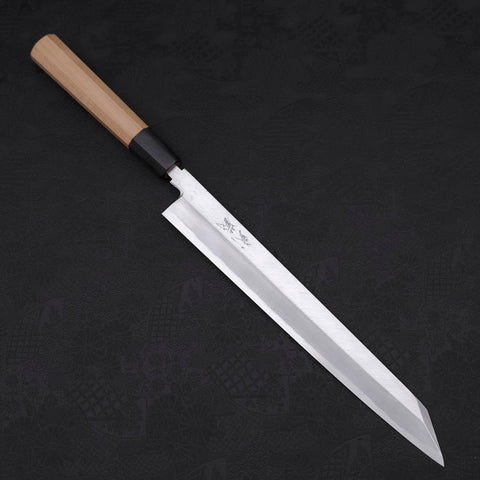 Yanagi-Kiritsuke White Steel #2 Kasumi Buffalo Magnolia Handle 270mm-[Musashi]-[Japanese-Kitchen-Knives]