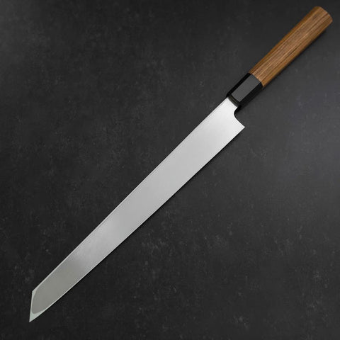 Yanagi Kiritsuke White Steel #2 Kasumi Buffalo Teak Handle 300mm (11.8”)