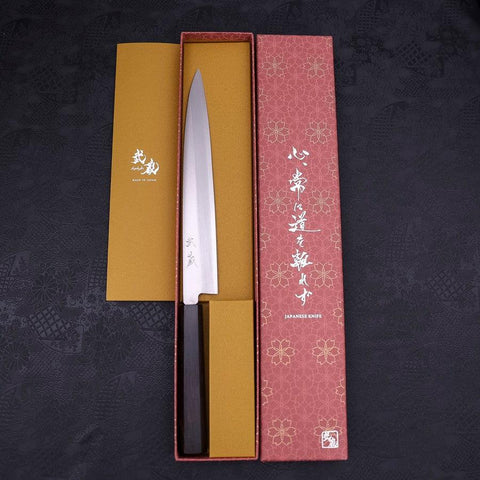 Yanagiba AUS-10 Polished Ebony Handle 240mm-[Musashi]-[Japanese-Kitchen-Knives]