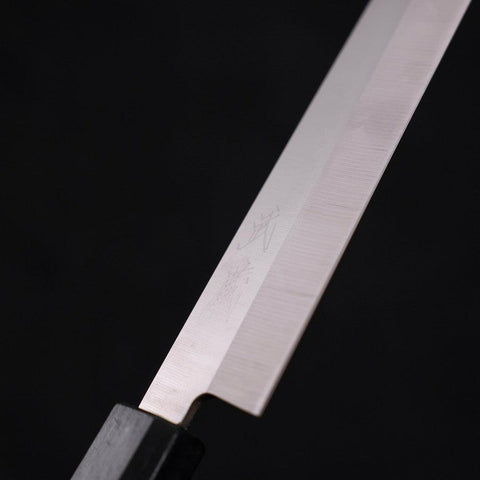 Yanagiba AUS-8 Polished Dark Blue Urushi Handle 210mm-[Musashi]-[Japanese-Kitchen-Knives]
