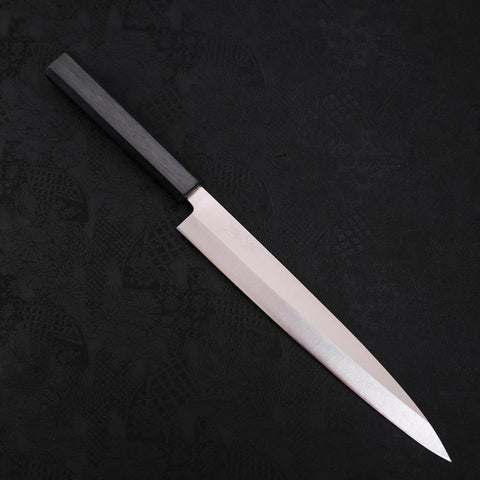 Yanagiba AUS-8 Polished Dark Blue Urushi Handle 240mm-[Musashi]-[Japanese-Kitchen-Knives]