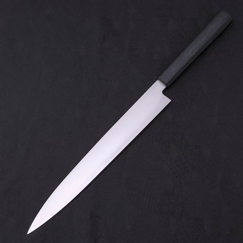 Yanagiba AUS-8 Polished Dark Blue Urushi Handle 270mm-[Musashi]-[Japanese-Kitchen-Knives]