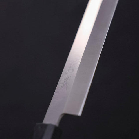 Yanagiba AUS-8 Polished Dark Blue Urushi Handle 270mm-[Musashi]-[Japanese-Kitchen-Knives]