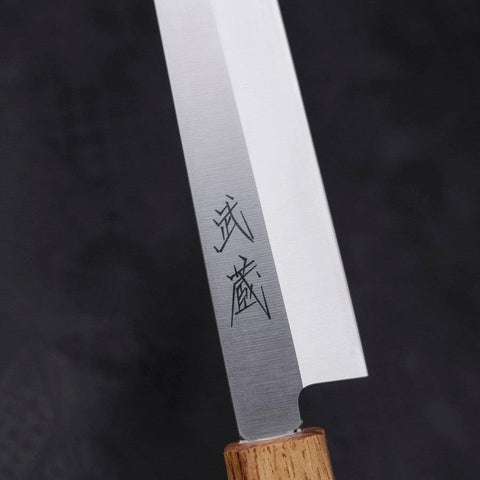 Yanagiba AUS-8 Polished Oak Handle 210mm (8.3”)-[Musashi]-[Japanese-Kitchen-Knives]