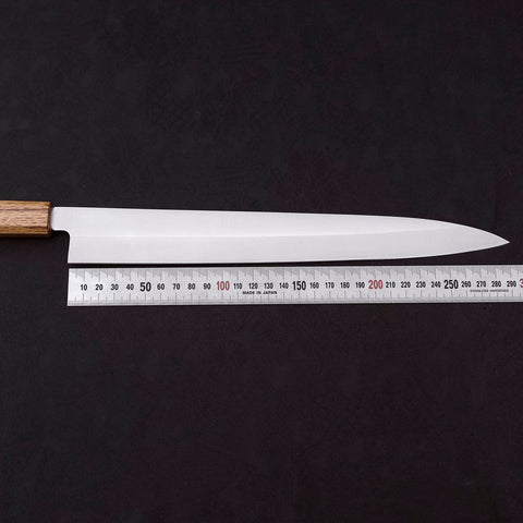 Yanagiba AUS-8 Polished Oak Handle 300mm (11.8”)-[Musashi]-[Japanese-Kitchen-Knives]