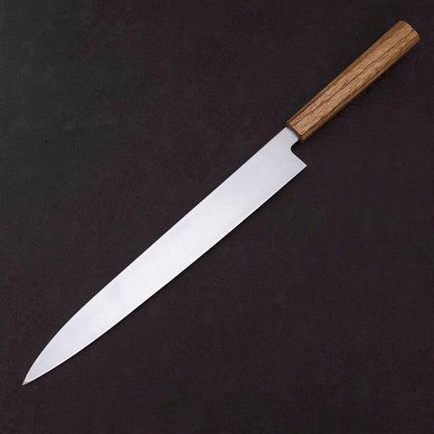 Yanagiba AUS-8 Polished Oak Handle 300mm-[Musashi]-[Japanese-Kitchen-Knives]