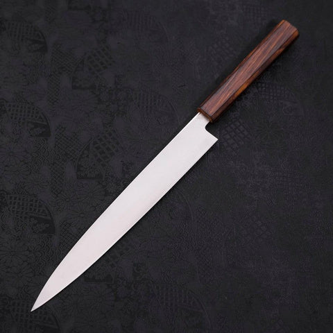 Yanagiba AUS-8 Polished Sumi Urushi Handle 240mm-[Musashi]-[Japanese-Kitchen-Knives]