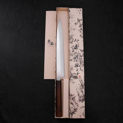 Yanagiba AUS-8 Polished Sumi Urushi Handle 270mm-[Musashi]-[Japanese-Kitchen-Knives]