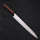 Yanagiba AUS-8 Polished Sumi Urushi Handle 300mm (11.8”)-[Musashi]-[Japanese-Kitchen-Knives]