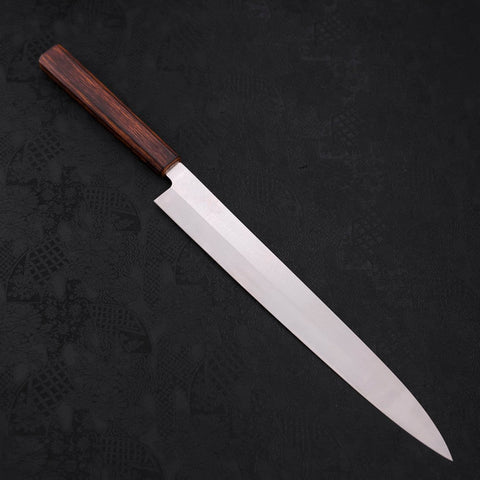 Yanagiba AUS-8 Polished Sumi Urushi Handle 300mm-[Musashi]-[Japanese-Kitchen-Knives]