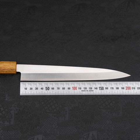 Yanagiba AUS-8 Polished Yaki Urushi Handle 210mm-[Musashi]-[Japanese-Kitchen-Knives]