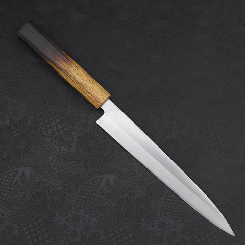 Yanagiba AUS-8 Polished Yaki Urushi Handle 210mm-[Musashi]-[Japanese-Kitchen-Knives]