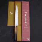 Yanagiba AUS-8 Polished Yaki Urushi Handle 240mm-[Musashi]-[Japanese-Kitchen-Knives]