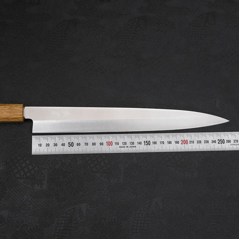 Yanagiba AUS-8 Polished Yaki Urushi Handle 270mm-[Musashi]-[Japanese-Kitchen-Knives]