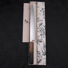 Yanagiba AUS-8 Polished Yaki Urushi Handle 300mm-[Musashi]-[Japanese-Kitchen-Knives]
