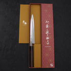 Yanagiba Blue Steel #2 Damascus Shitan Handle 210mm (8.3”)-[Musashi]-[Japanese-Kitchen-Knives]