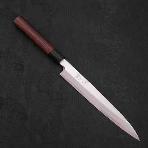 Yanagiba Blue Steel #2 Damascus Shitan Handle 210mm (8.3”)-[Musashi]-[Japanese-Kitchen-Knives]