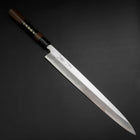Yanagiba Blue Steel #2 Damascus Shitan Handle 330mm-[Musashi]-[Japanese-Kitchen-Knives]