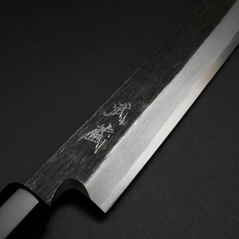 Yanagiba Blue Steel #2 Kurouchi Buffalo Ebony Handle 210mm (8.3”)