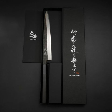 Yanagiba Blue Steel #2 Kurouchi Buffalo Ebony Handle 210mm (8.3”)
