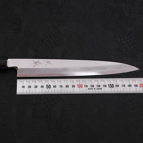 Yanagiba Blue Steel #2 Damascus Shitan Handle 210mm-[Musashi]-[Japanese-Kitchen-Knives]